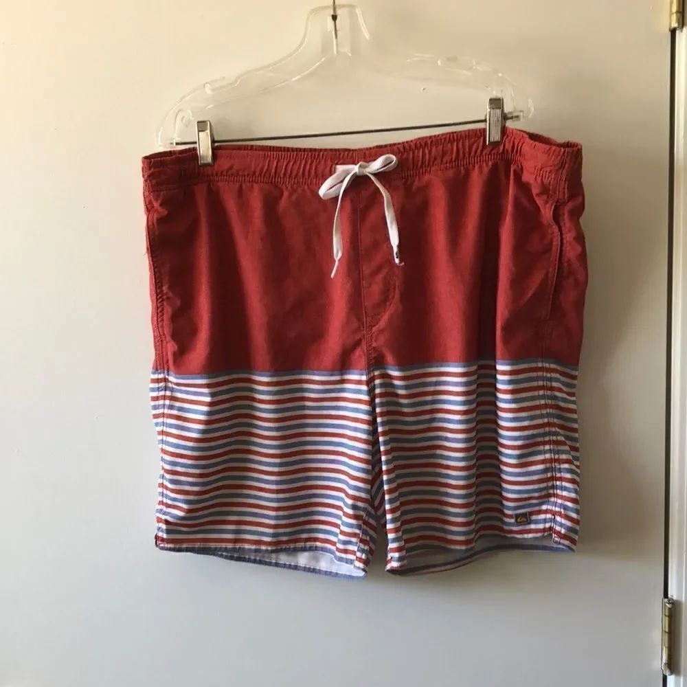 Quiksilver Waterman Collection Swim Trunks Size L GUC Burnt Orange